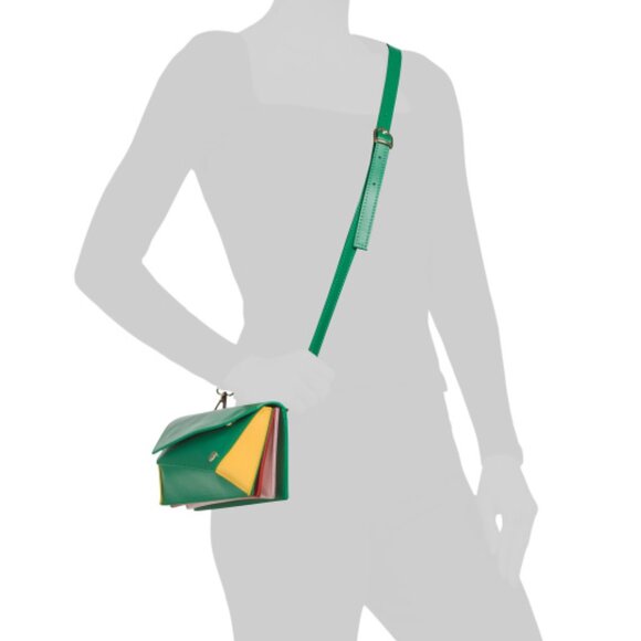 ISADORA Made In Italy Leather Geo Small Crossbody - Picture 5 of 5